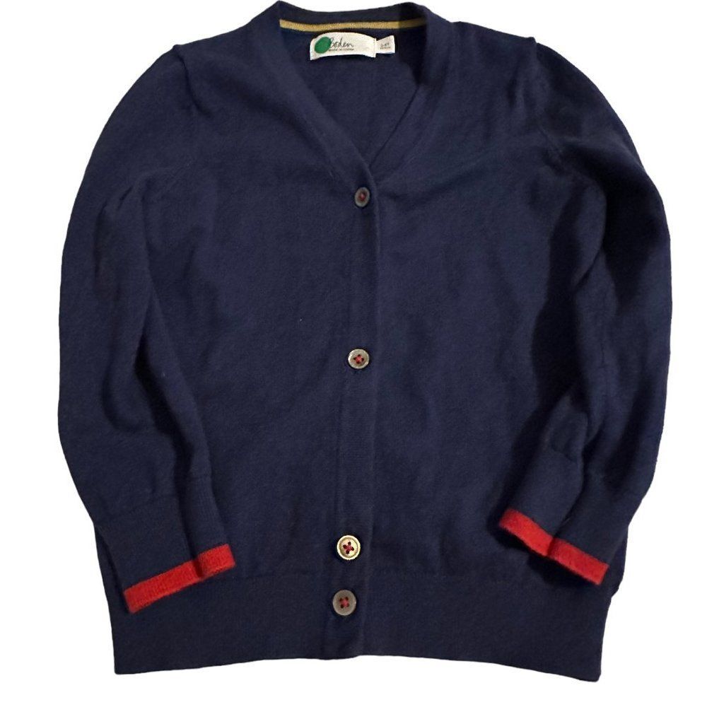 Mini Boden Boys 3-4T Navy Cotton Cashmere Mix Cardigan